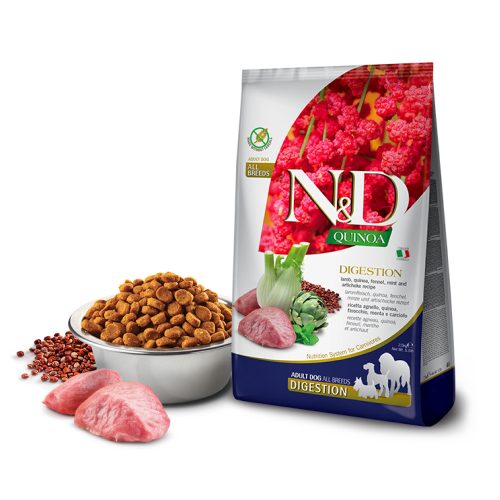 N&D Quinoa Digestion Bárány Medium & Maxi kutyatáp felnőtt kutyáknak 7 kg