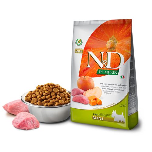 N&D Pumpkin Vaddisznó & Alma Mini kutyatáp felnőtt kutyáknak 800 g