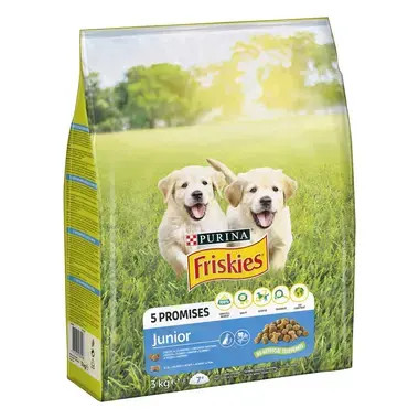 Purina FRISKIES Junior csirke, zöldség és tej kutyatáp kölyök kutyáknak 8 kg