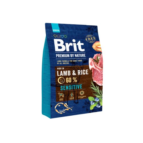 Brit Premium Sensitive Bárány & Rizs kutyatáp felnőtt kutyáknak 8 kg